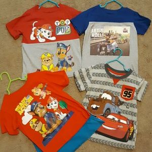 Paw Patrol McQueen shirts lot sz 4/4T cape with 1